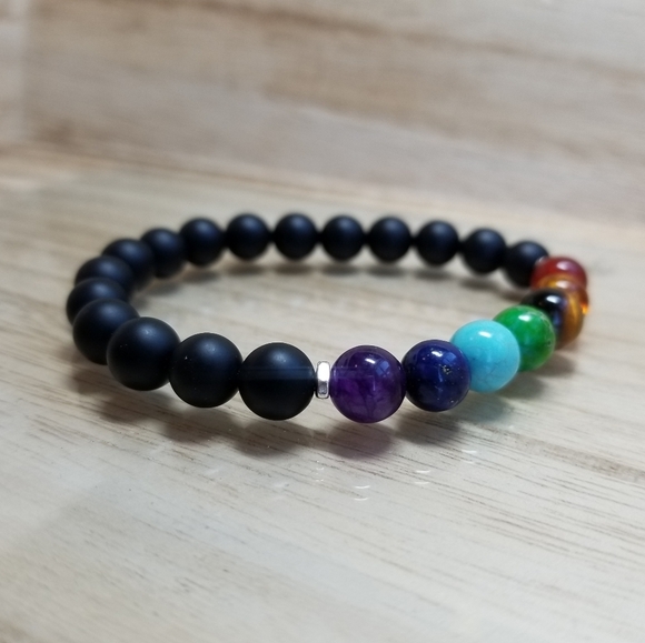 7 Chakra Healing Stretch Bracelet - Picture 3 of 8